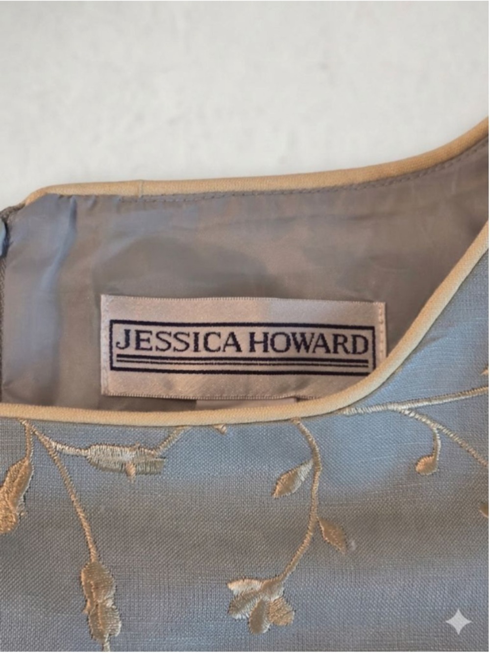 Jessica Howard Dress Size 12 Knee Length Gray Linen Blend - Picture 2 of 8